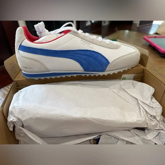 Puma White and Blue Athletic Shoes - Picture 5 of 11